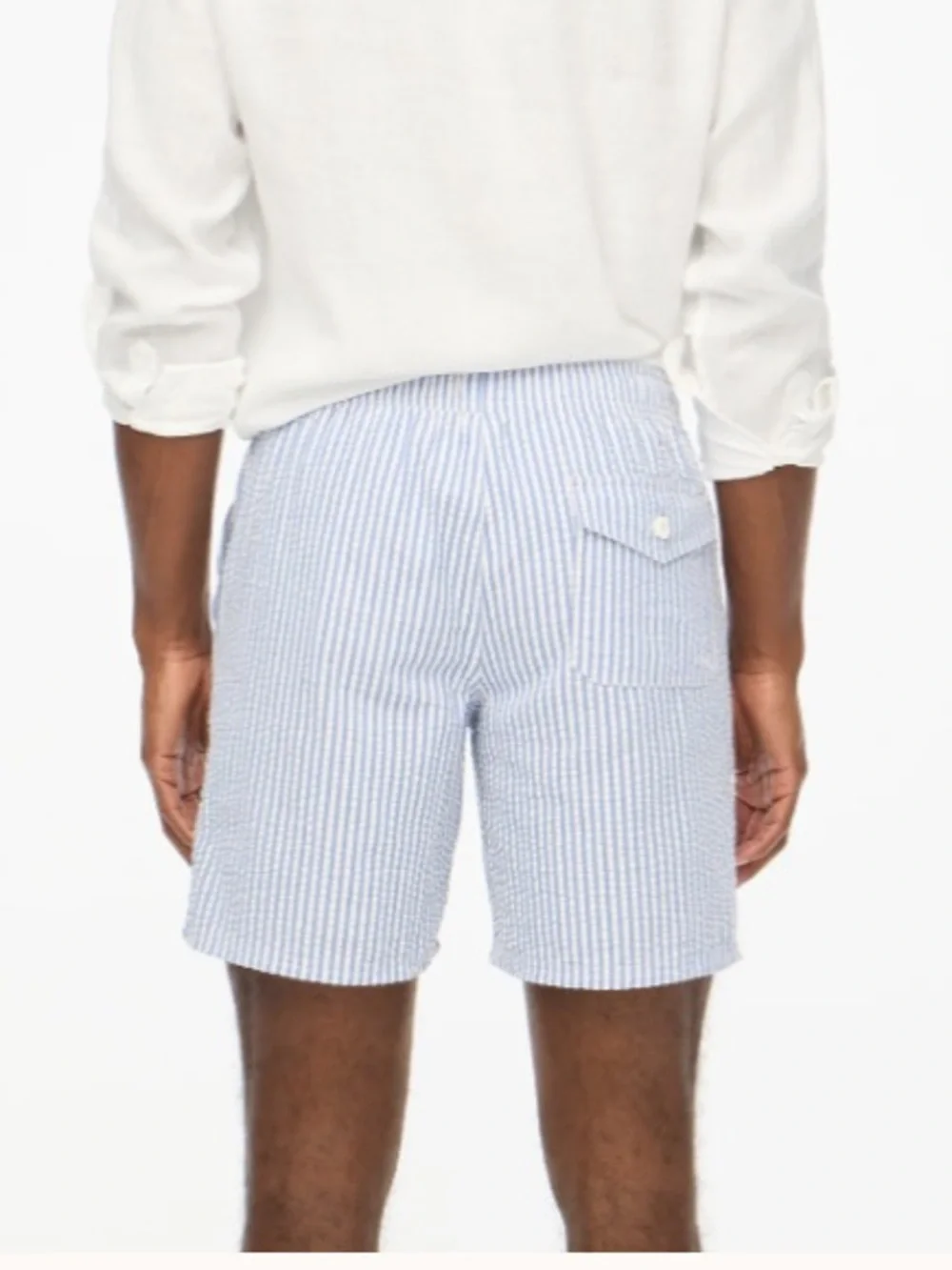 J.Crew Mercantile Men's Light Blue Seersucker Drawstring Shorts Size XL - NWT